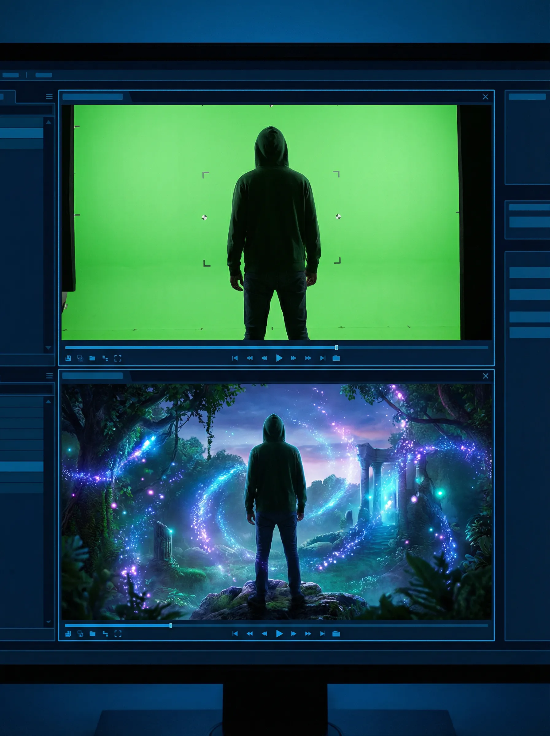 糖心视频 绿幕抠图合成 - 奇幻场景VFX特效